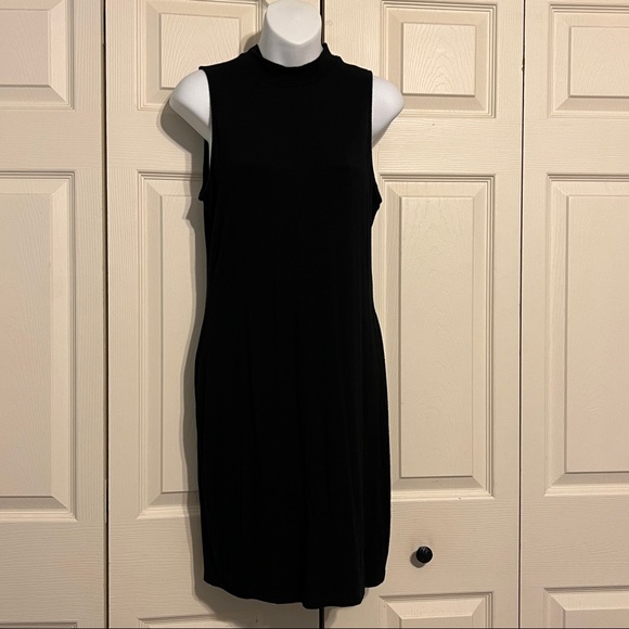 Black mock turtleneck midi dress L - Picture 3 of 11